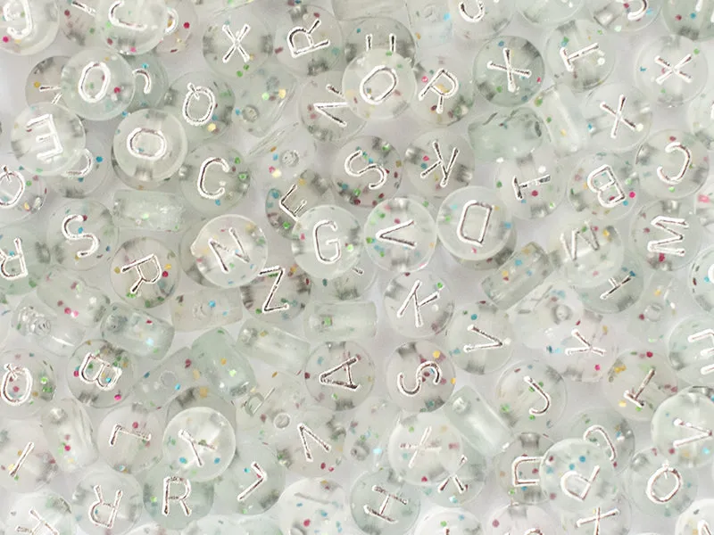 La Petite Epicerie letterkralen zilver glitter pot 200 stuks