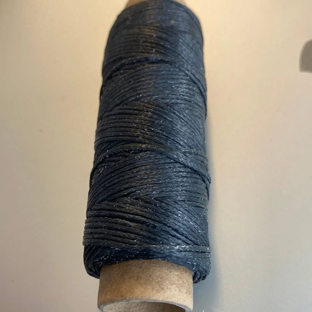 Leather House Waxy garen zwart 50 meter