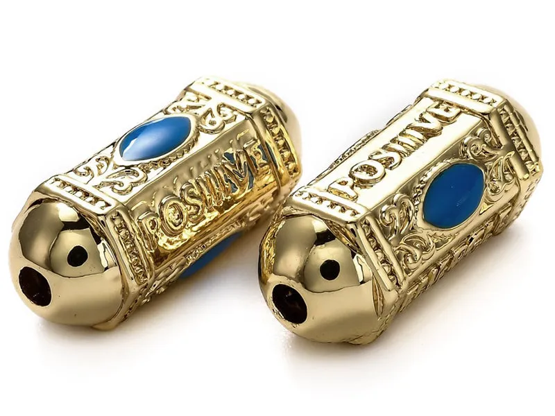 La Petite Epicerie Talisman kraal blauw emaille 19 mm per stuk