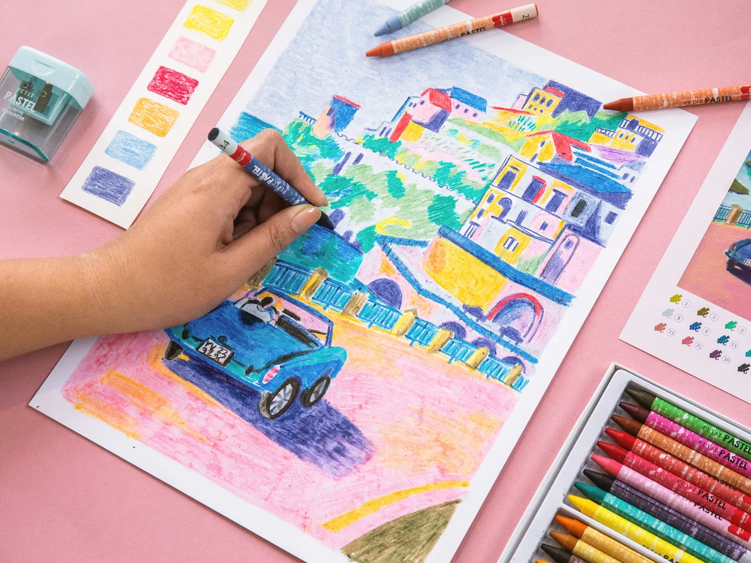 La Petite Epicerie Petit Pastel Drive pastel op nummer kit 36 kleuren