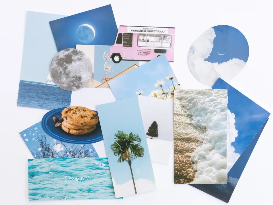La Petite Epicerie vakantie stickers blauw 15 stuks flakes