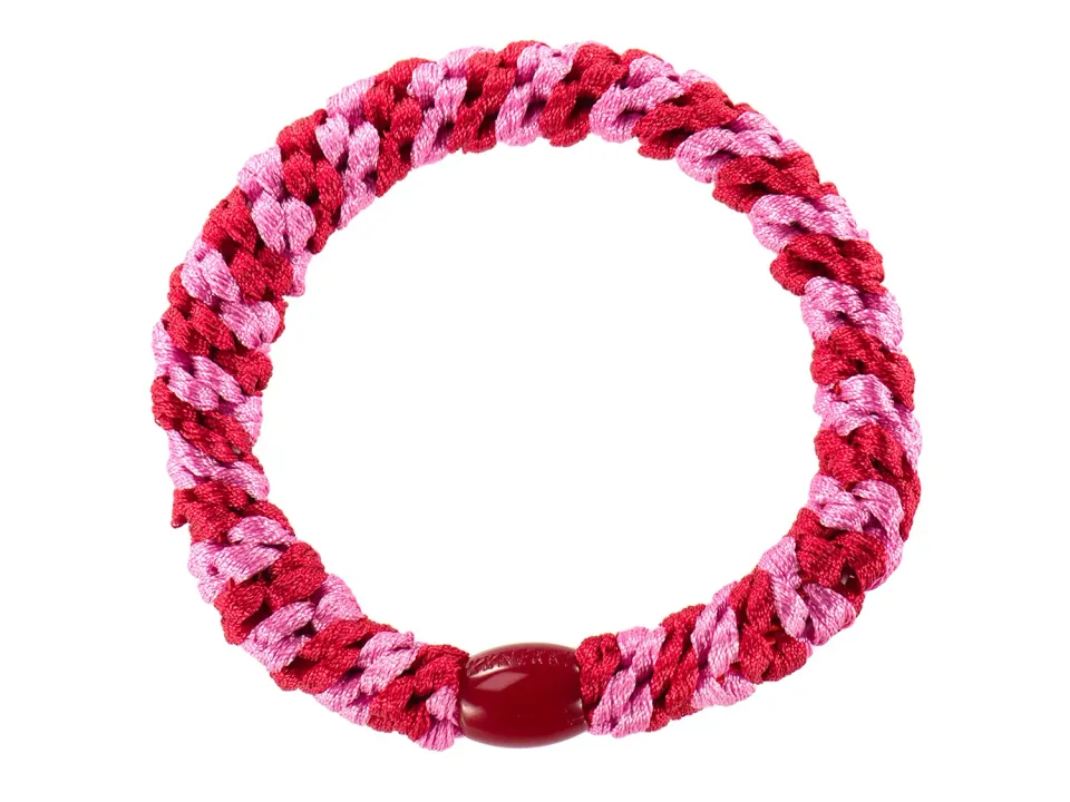 Kknekki haarelastiek Rood Bubblegum Raye rood gestreept per stuk