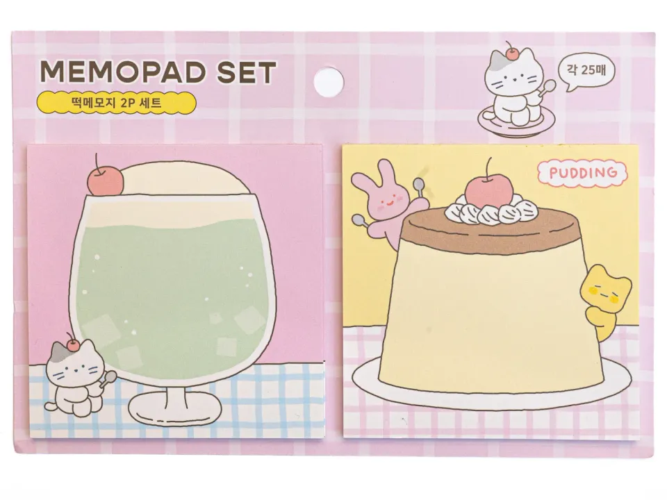 La Petite Epicerie Notitieblok set 2 cocktails gebak pastel