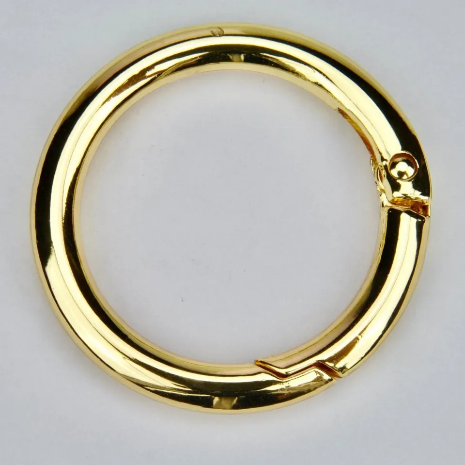 Leather House ring met veer goud 35mm sluitring
