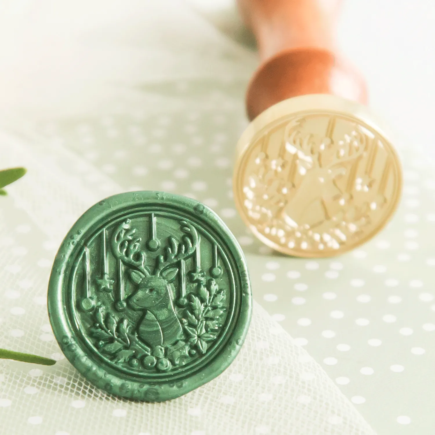 Jessy at Sea Reindeer waxzegel stempel 25 mm kerst