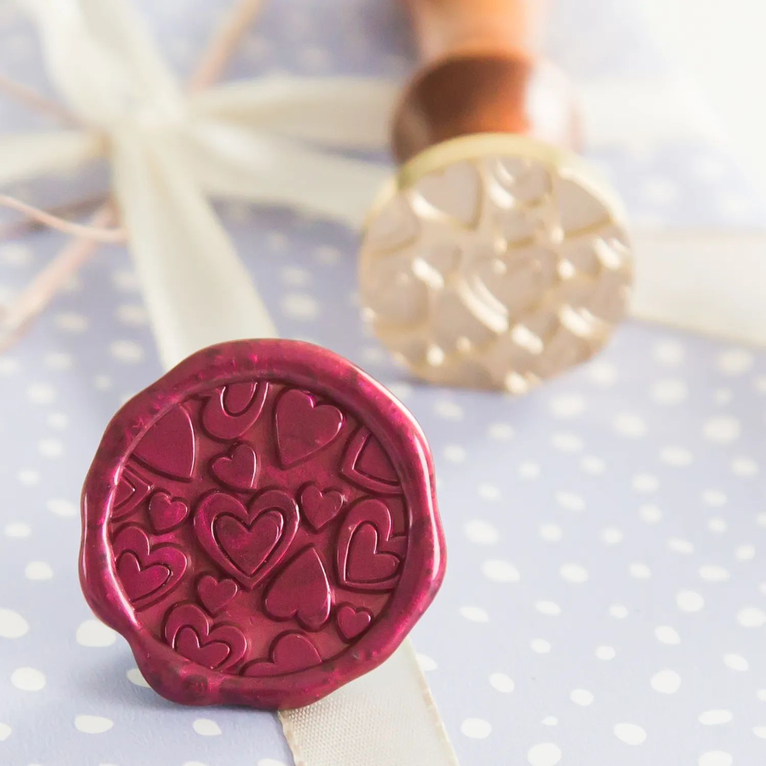 Jessy at Sea Hearts Pattern zegelstempel 25 mm hartjes