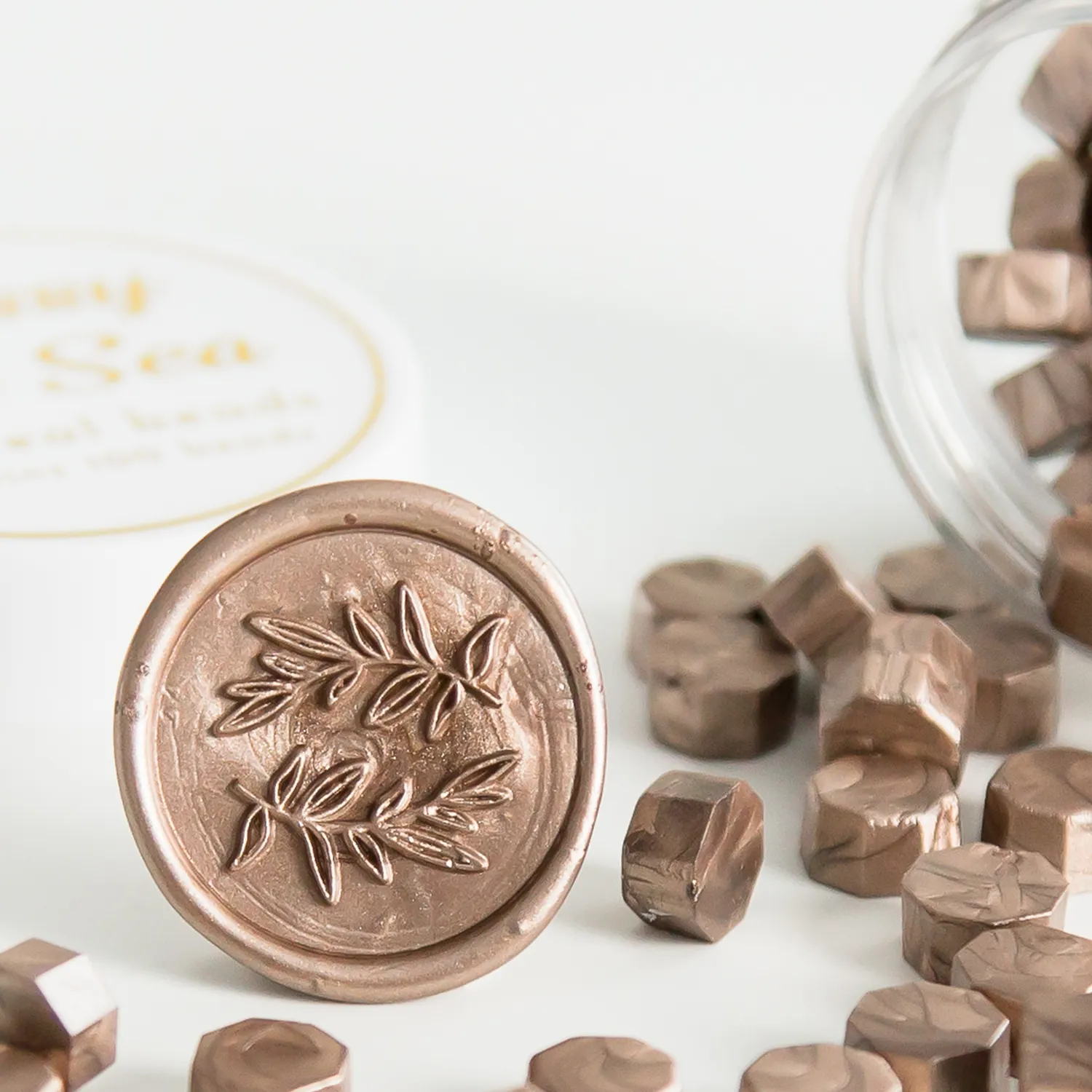 Jessy at Sea Champagne zegelwax metallic zilver 100 stuks