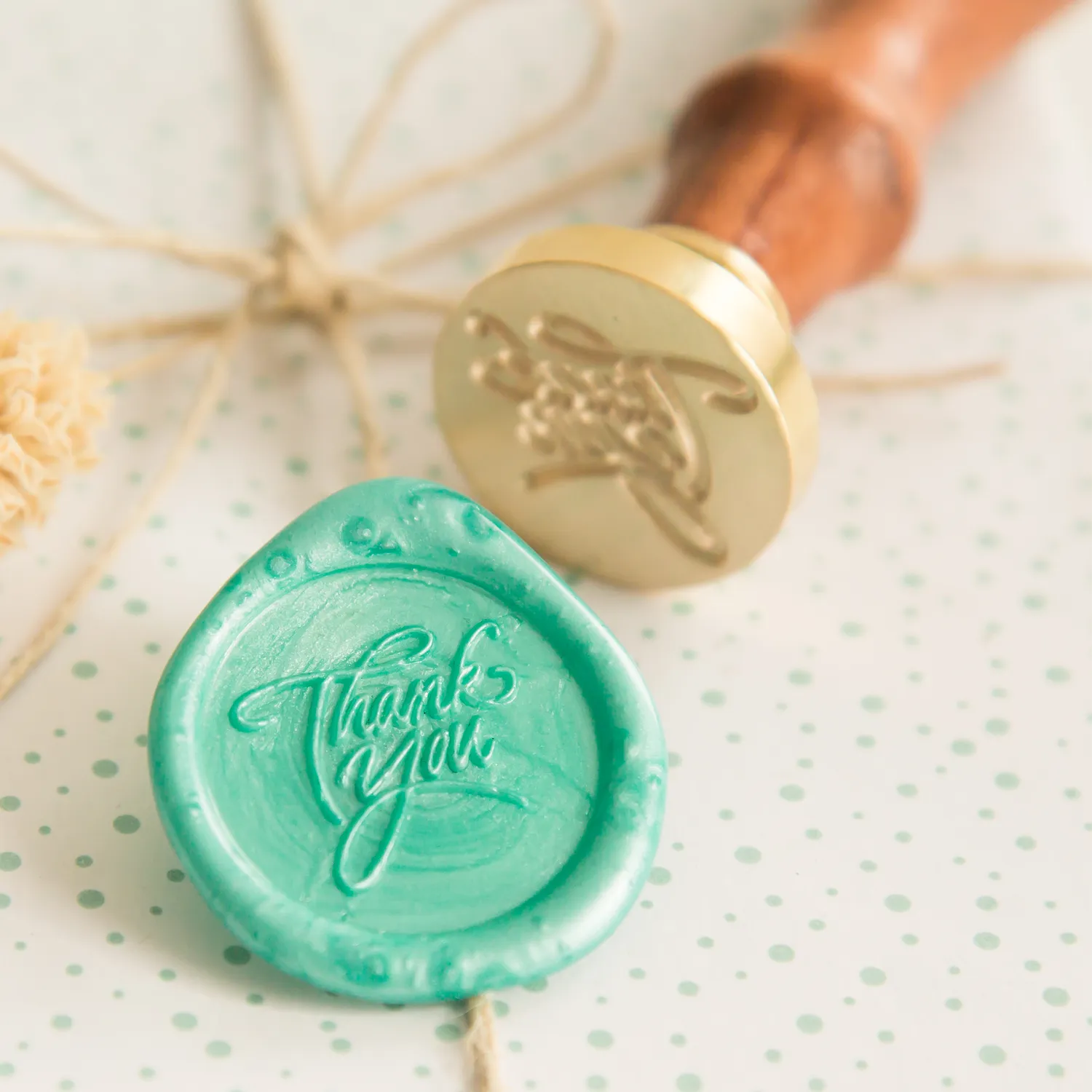 Jessy at Sea Thank You wax stempel 25 mm bedankje