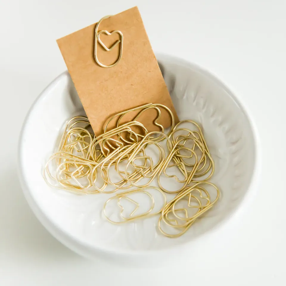 Jessy at Sea Mini Heart paperclips goud 20 stuks