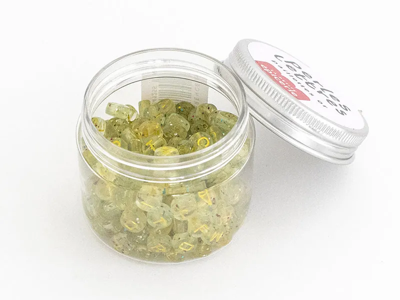 La Petite Epicerie letterkralen pot goud-glitter 7mm 200 stuks
