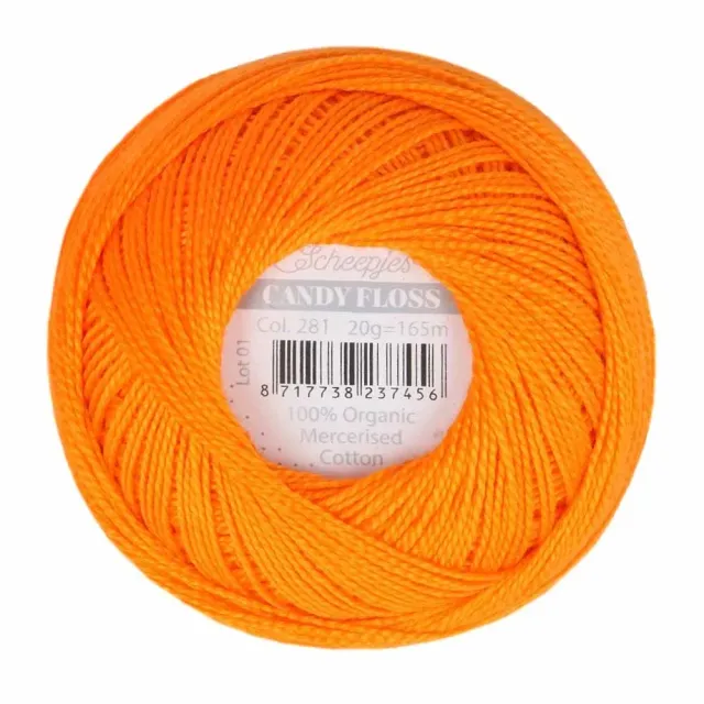 Scheepjes Candy Floss borduurkatoen oranje 20 gram glans