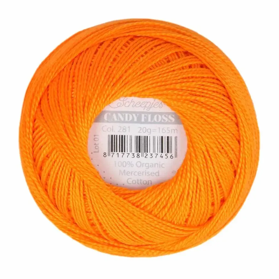 Scheepjes Candy Floss borduurkatoen oranje 20 gram glans