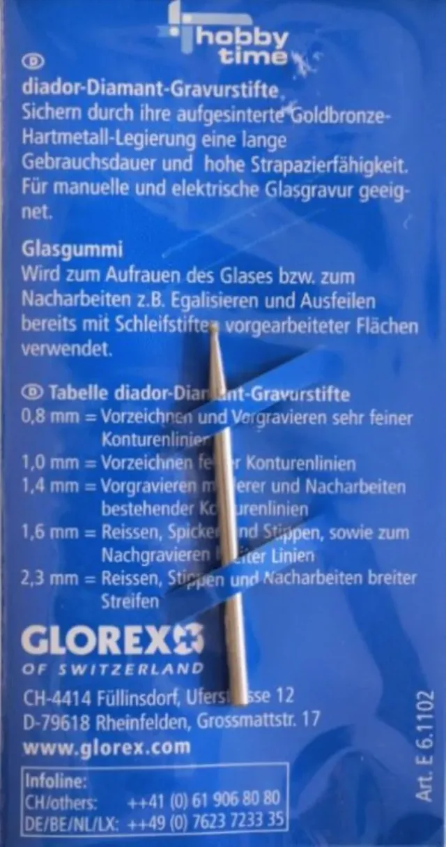 LTC-Leiden Diamantstift glasgraveerstift 1.4mm graveerpunt