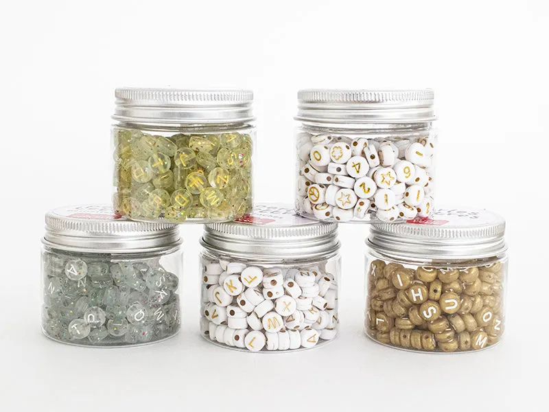 La Petite Epicerie letterkralen pot goud 7 mm ca. 200 stuks
