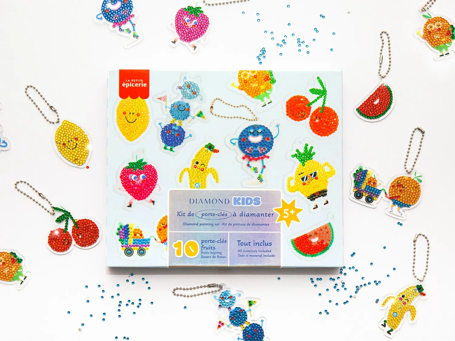 La Petite Epicerie Diamond Painting Kids sleutelhangers fruit 10 stuks