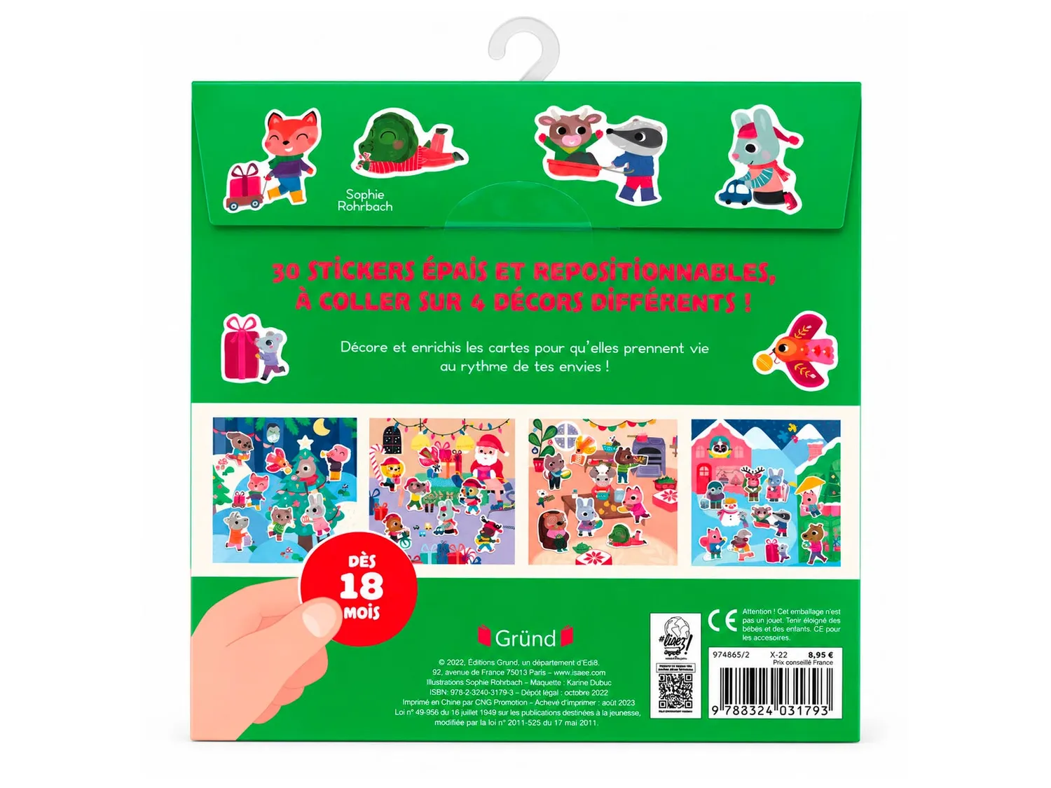 La Petite Epicerie Vive Noël stickers dik 30 stuks 4 decors