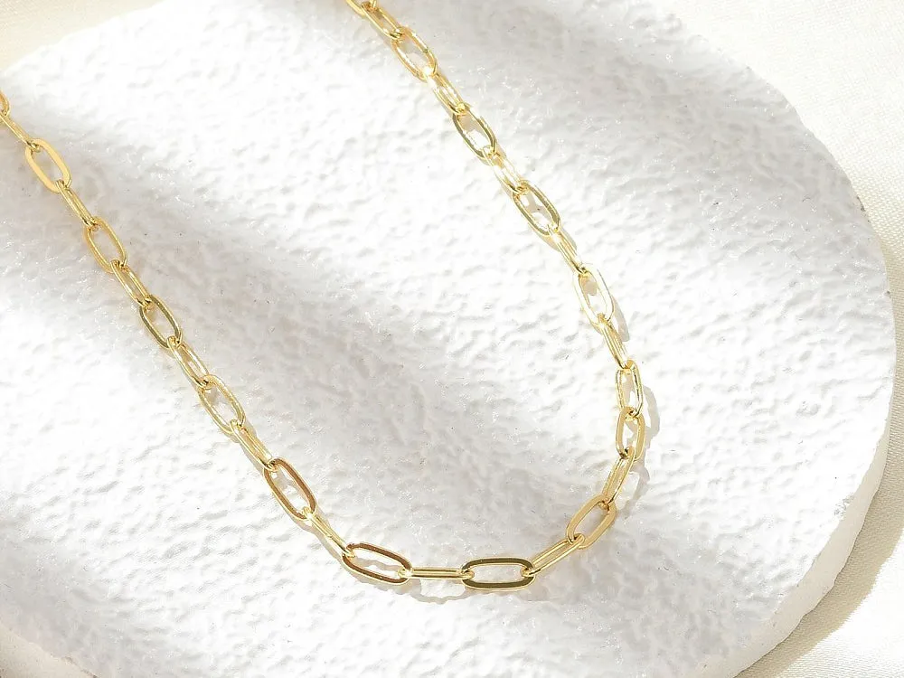 La Petite Epicerie collier paperclip goud 44,5 cm messing