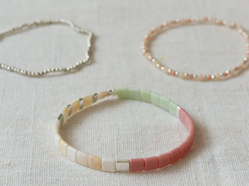 La Petite Epicerie Mon Set de Bracelets Perlés armbandenset zilver