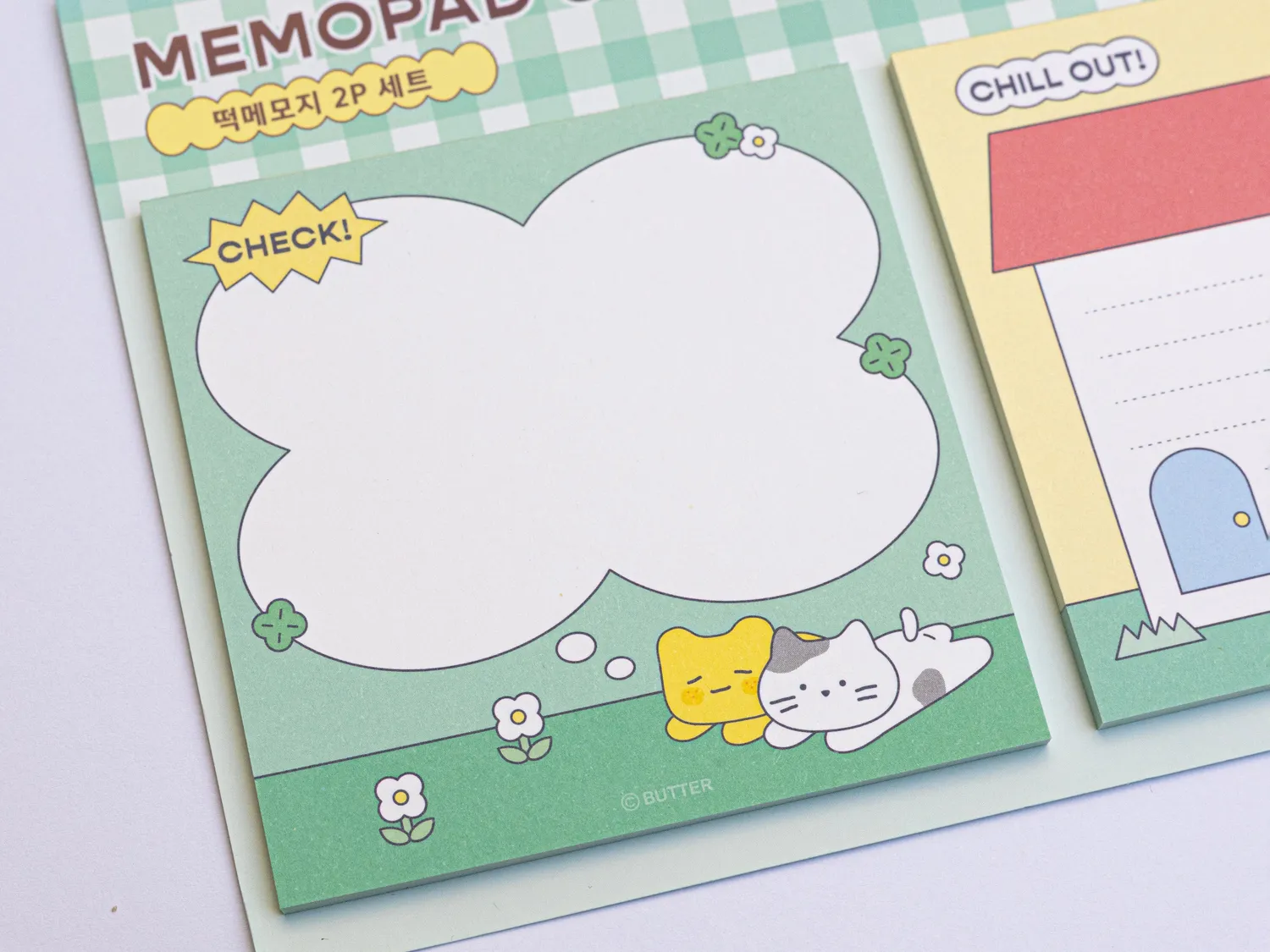 La Petite Epicerie Check & Chill out memoblok 2 stuks pastel