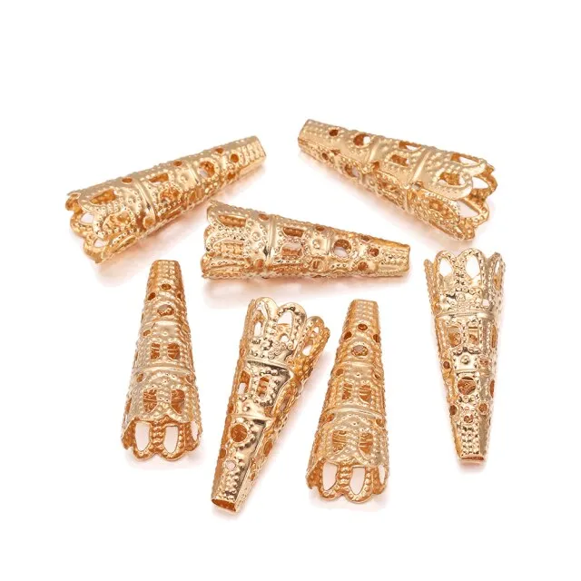 Bijounique Kralenkap Puntig 7x23 mm Kralenkapjes 10 stuks goud