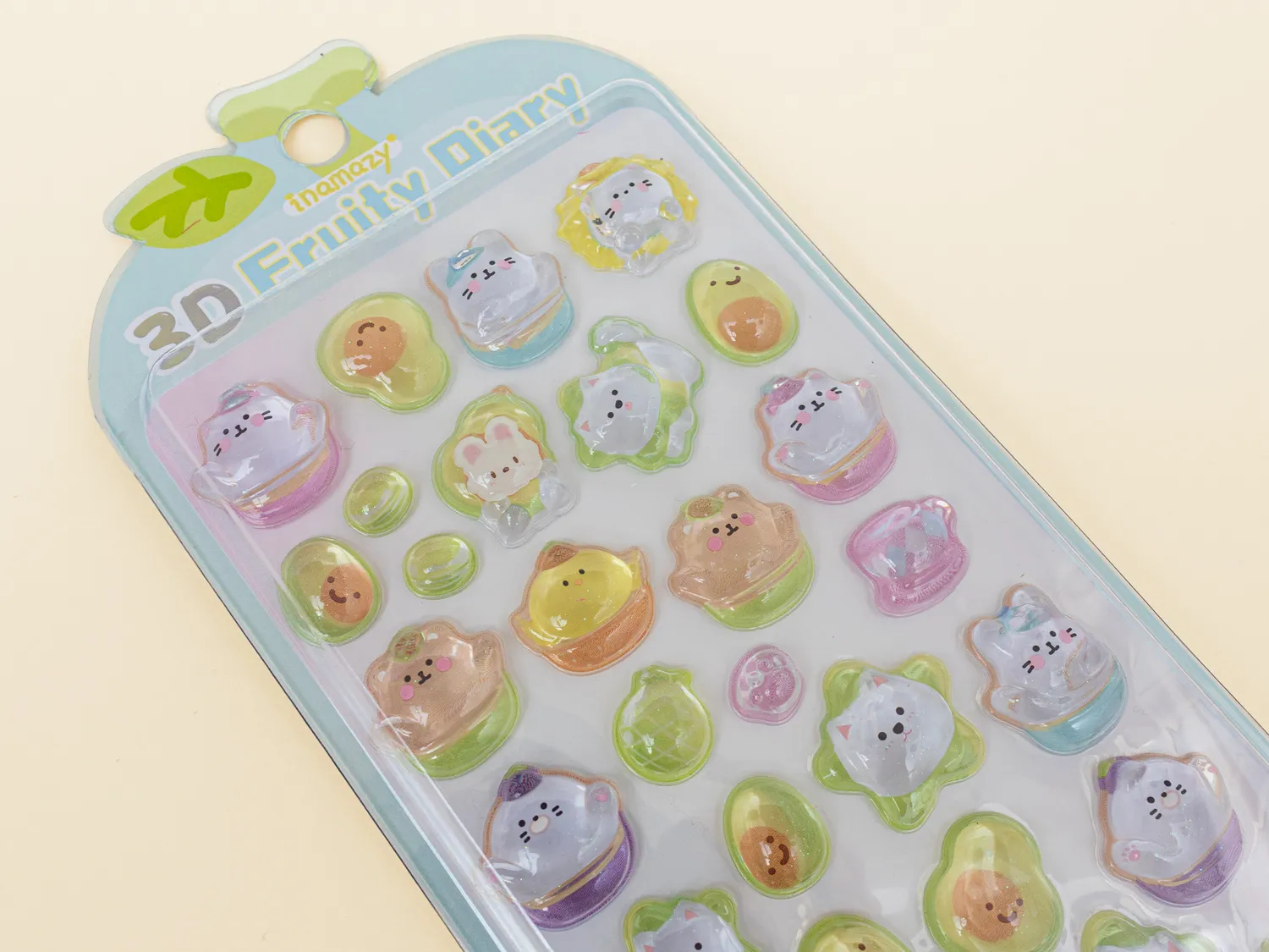 Fruity Diary 3D stickers kat puffy journaling