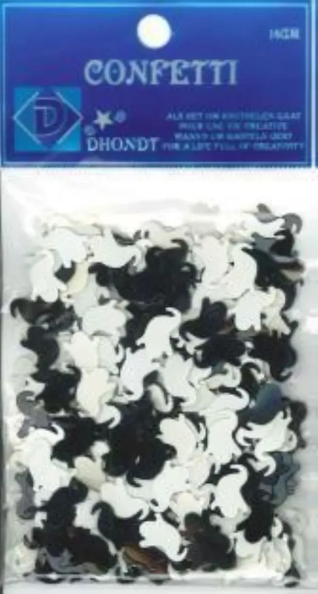 LTC-Leiden Spookje Strooimateriaal Confetti Zwart-Wit 14 gram