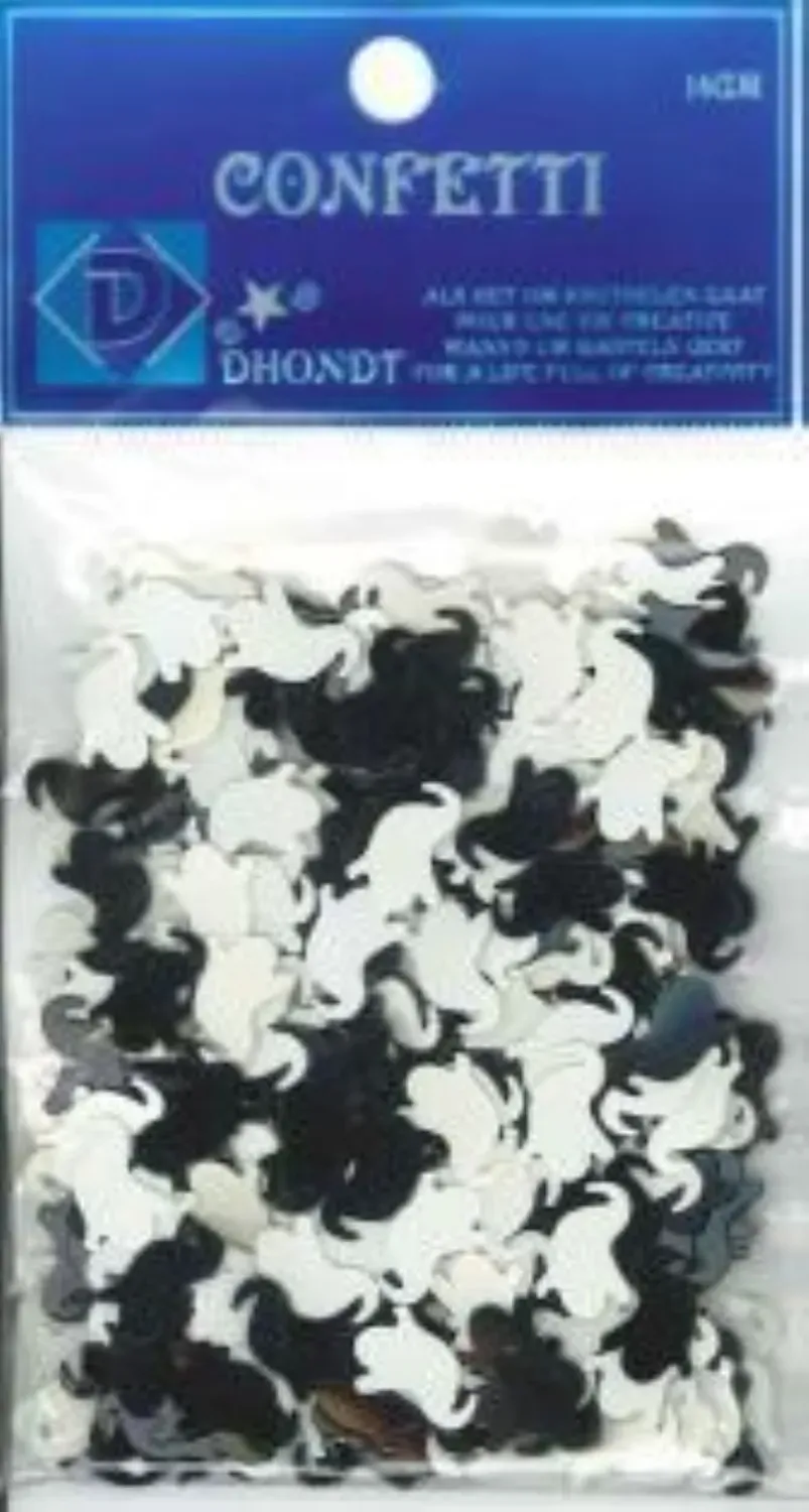 LTC-Leiden Spookje Strooimateriaal Confetti Zwart-Wit 14 gram