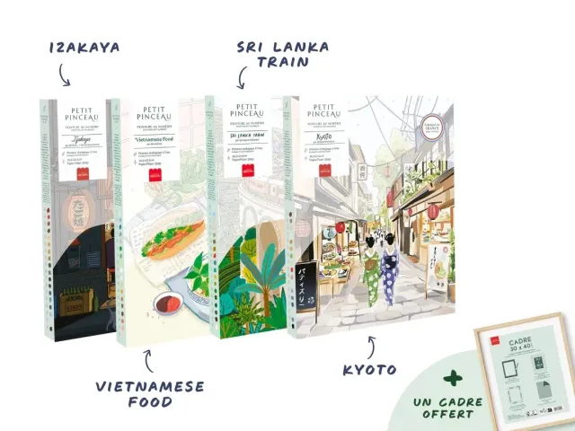 La Petite Epicerie Petit Pinceau Voyage en Asie schilderen op nummer 4 stuks