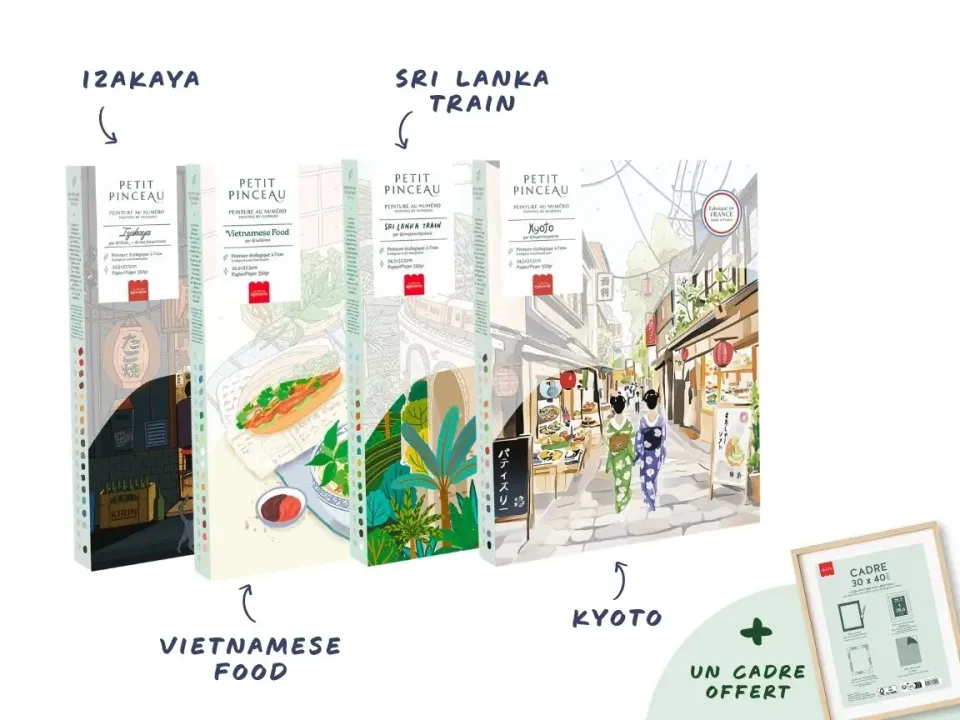 La Petite Epicerie Petit Pinceau Voyage en Asie schilderen op nummer 4 stuks