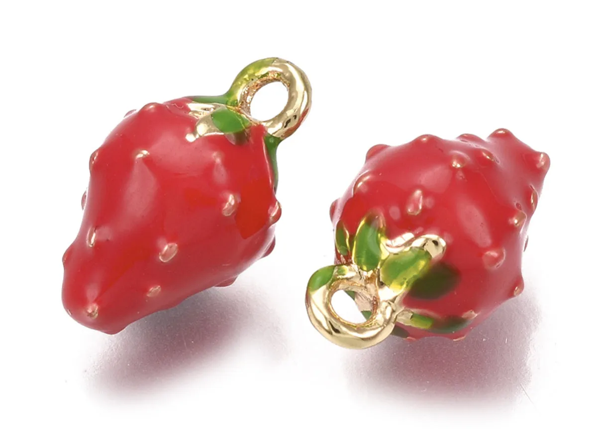 La Petite Epicerie bedel aardbei goud emaille per stuk