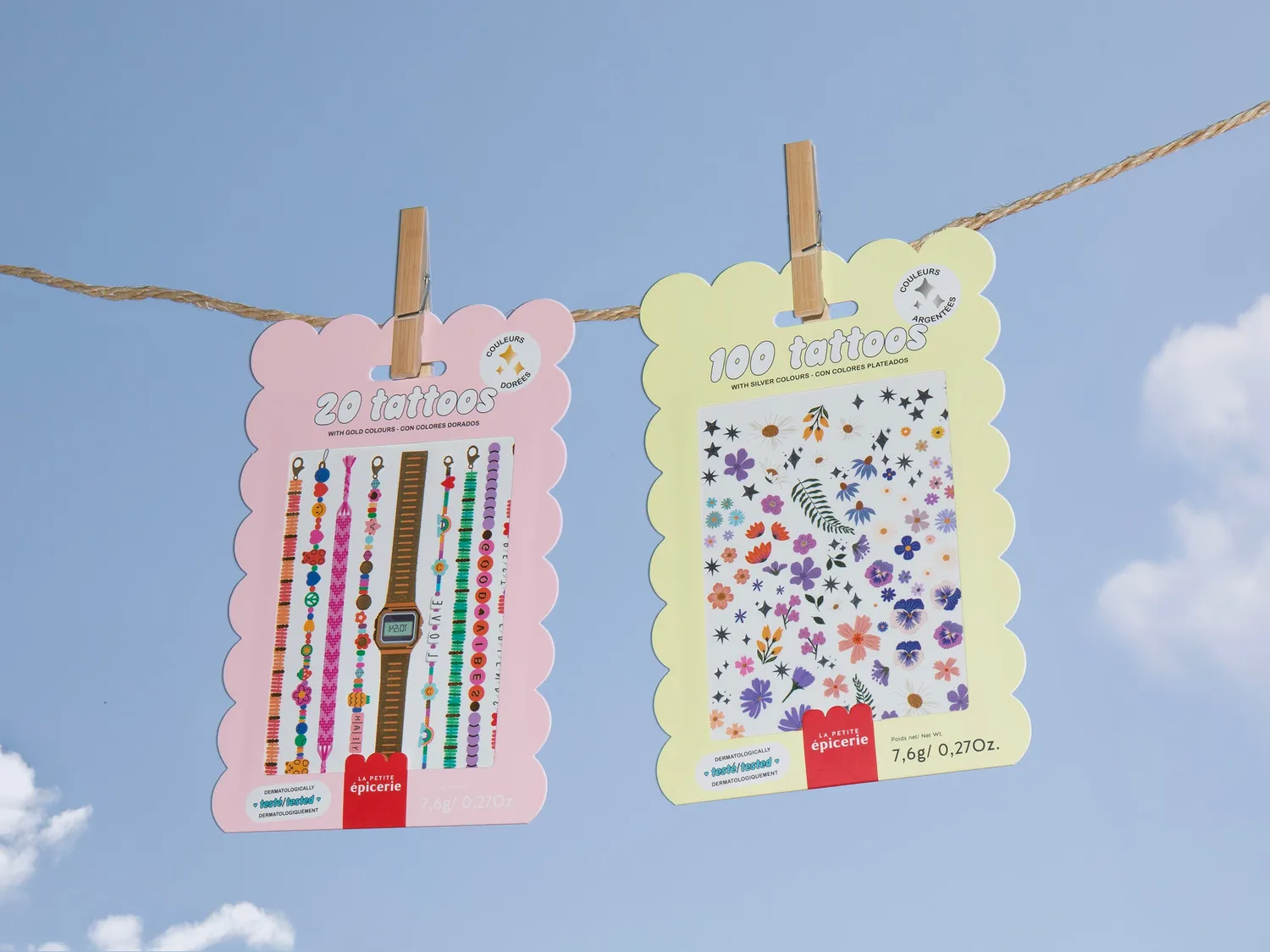 La Petite Epicerie Plaktattoos Bloemen Zilver 100 stuks