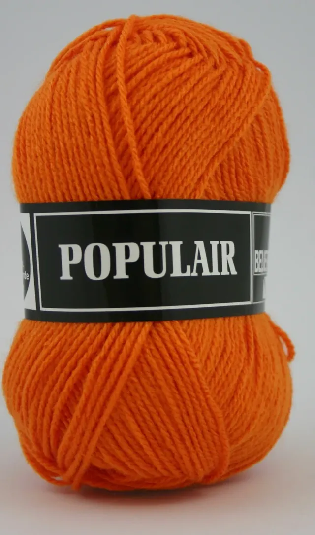 Populair Breiwol 50 gram 74 oranje acryl