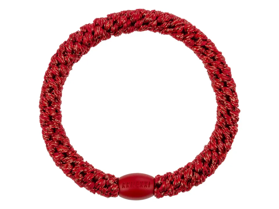 Kknekki Rouge Fête haarelastiek rood satijn