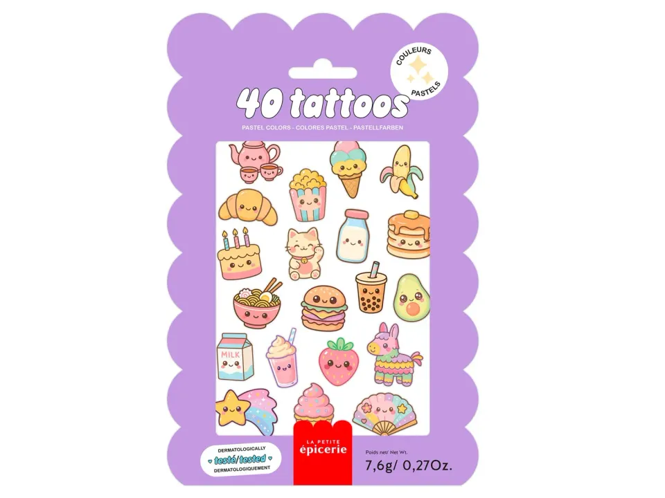 La Petite Epicerie Kawaii plaktattoos pastel 40 stuks