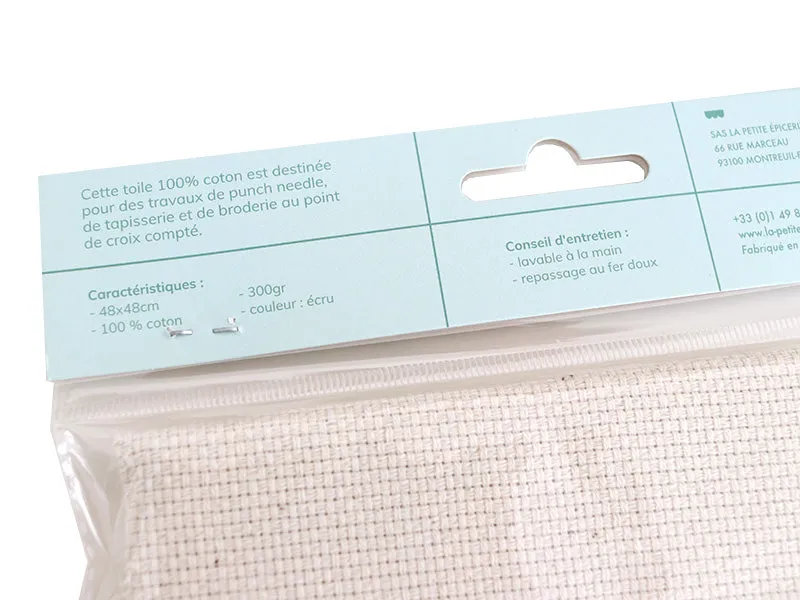 La Petite Epicerie punch needle stof 48x48 cm ecru