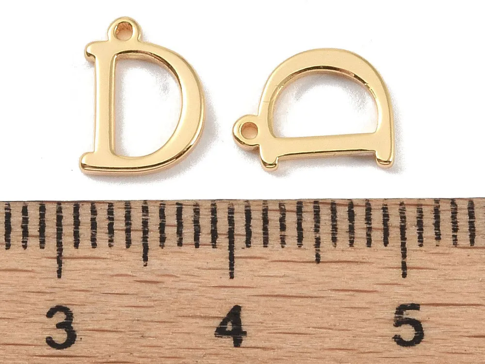 La Petite Epicerie Letter D bedel goud 10x12mm per stuk