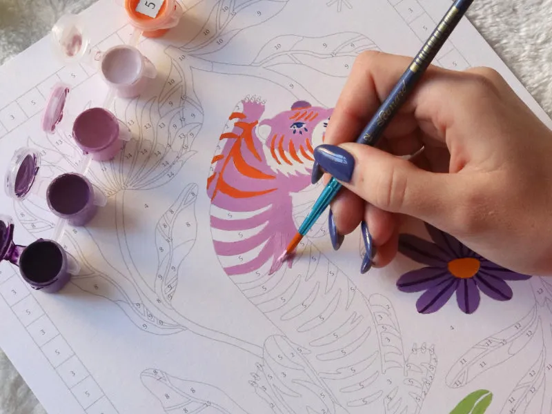 La Petite Epicerie Petit Pinceau Tigre Fleuri schilderen op nummer