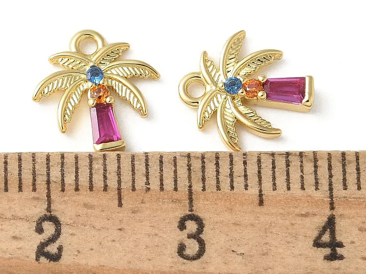 La Petite Epicerie palmboom bedel strass verguld 9,5mm