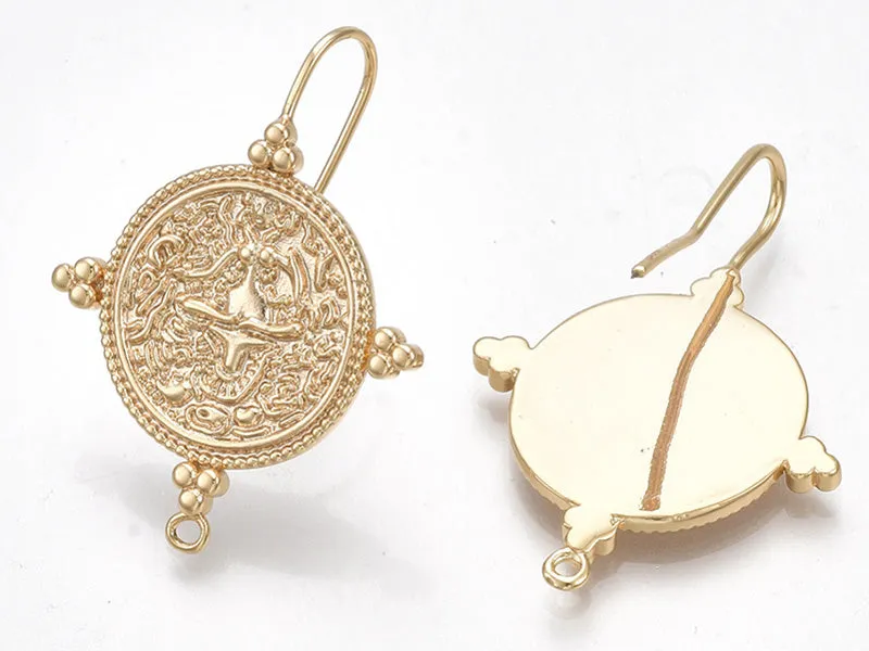 La Petite Epicerie medaillon oorbelhaken goud 18K 1 paar