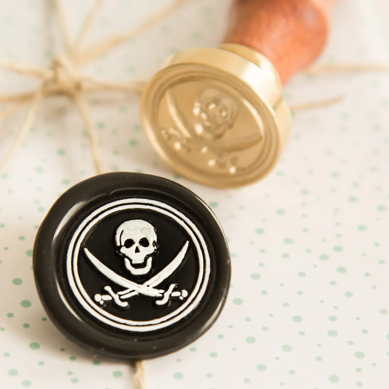 Jessy at Sea Pirate Flag wax zegelstempel 25mm doodshoofd
