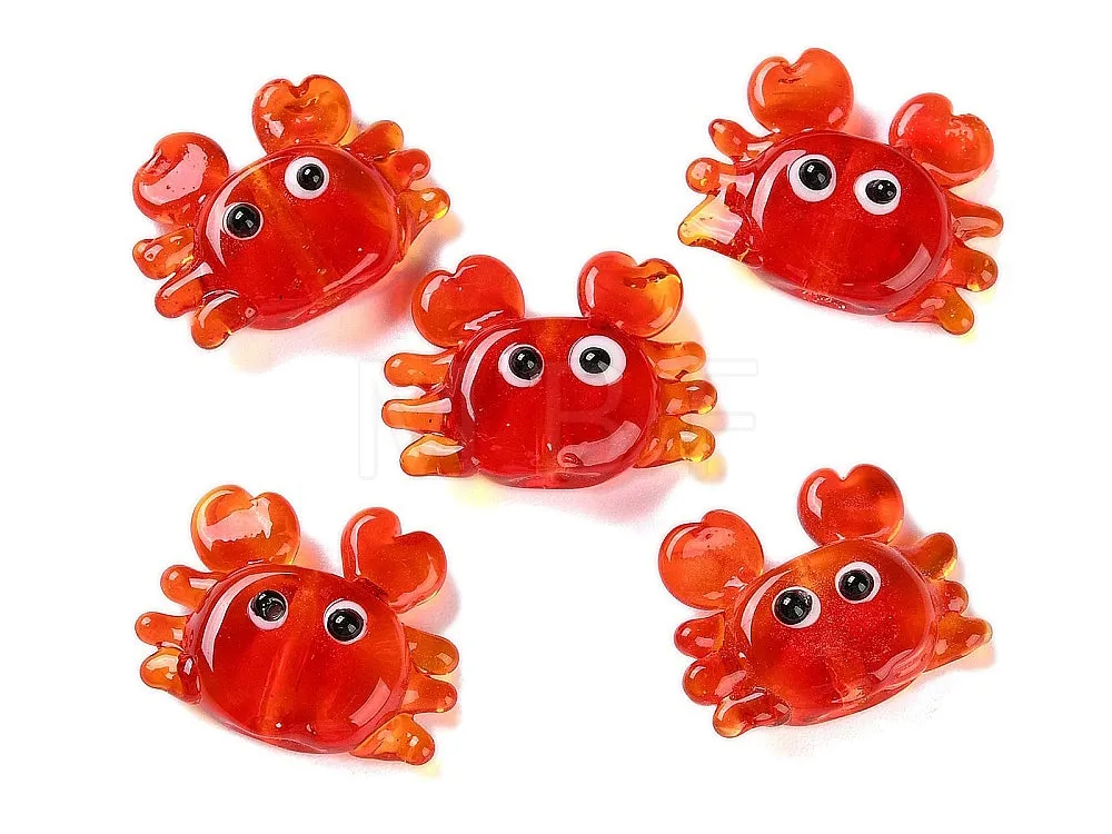 La Petite Epicerie krab bedel rood glas 22 mm per stuk