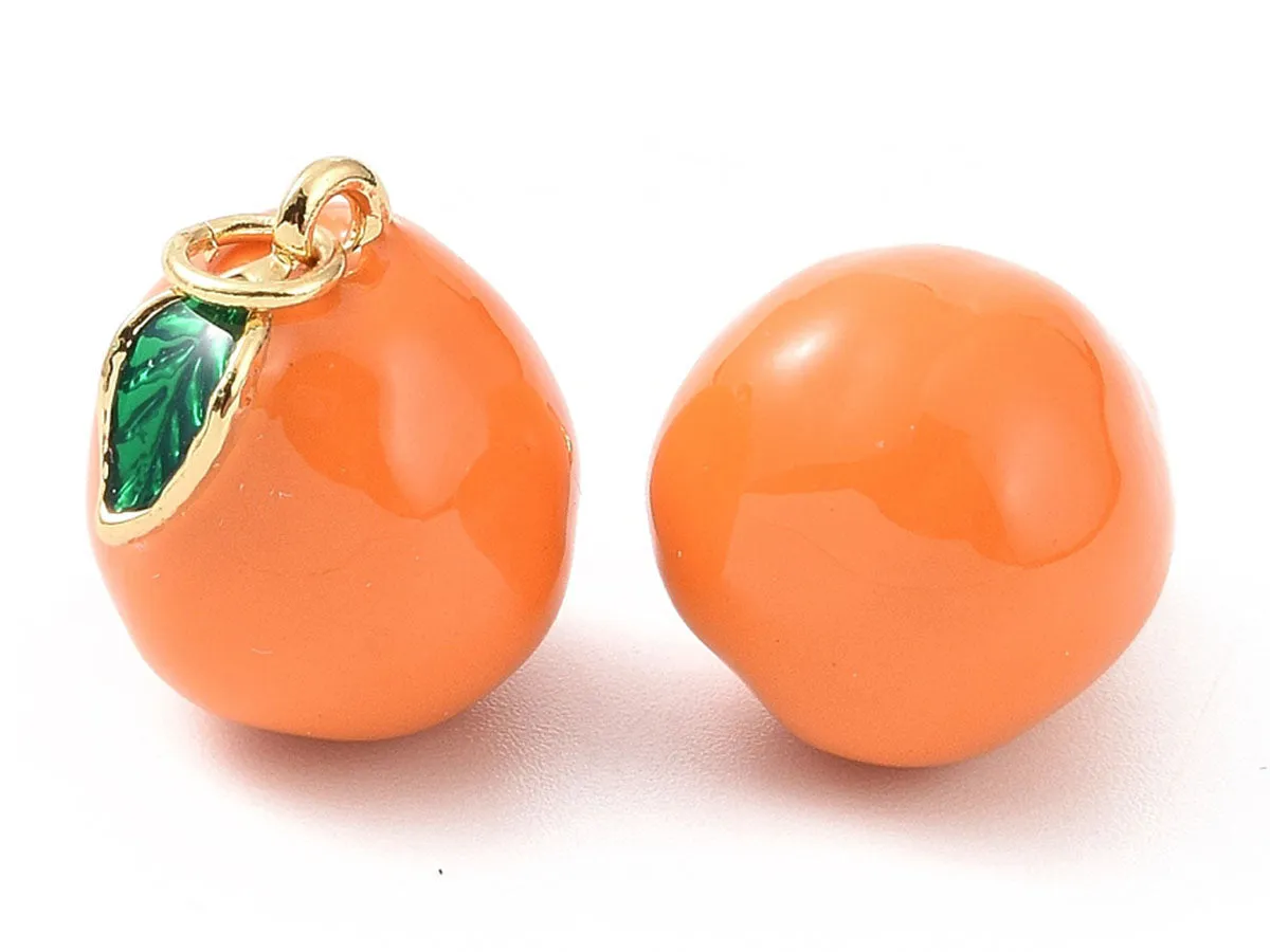 La Petite Epicerie bedel sinaasappel goud emaille per stuk