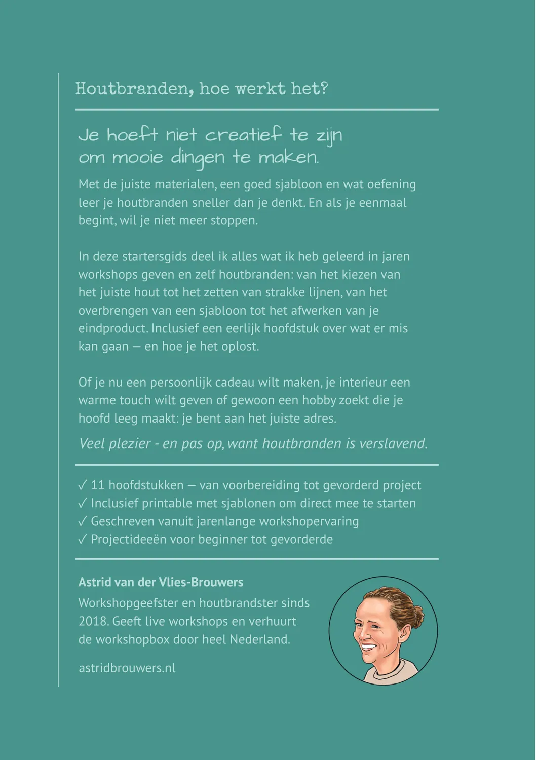 Astrid Brouwers startersgids houtbranden boek met sjablonen