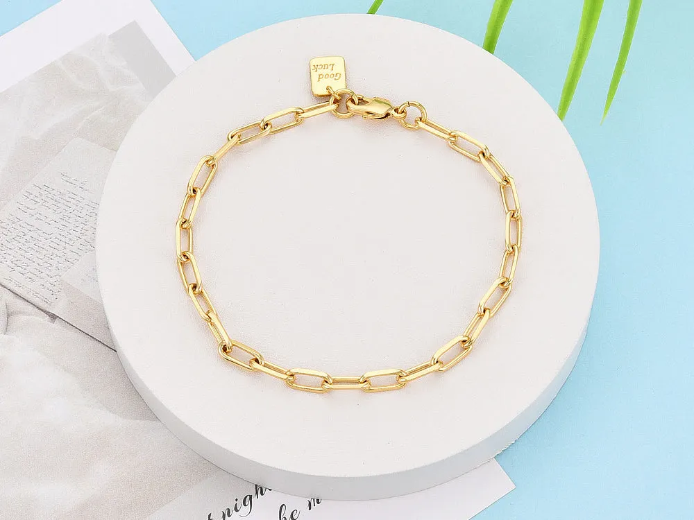 La Petite Epicerie Good Luck armband verguld 21,5 cm schakelketting
