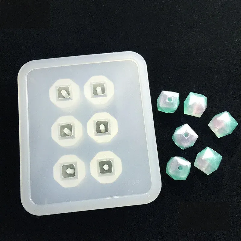 Bijounique Facet K7 kralen gietmal 12 mm siliconen 6 stuks