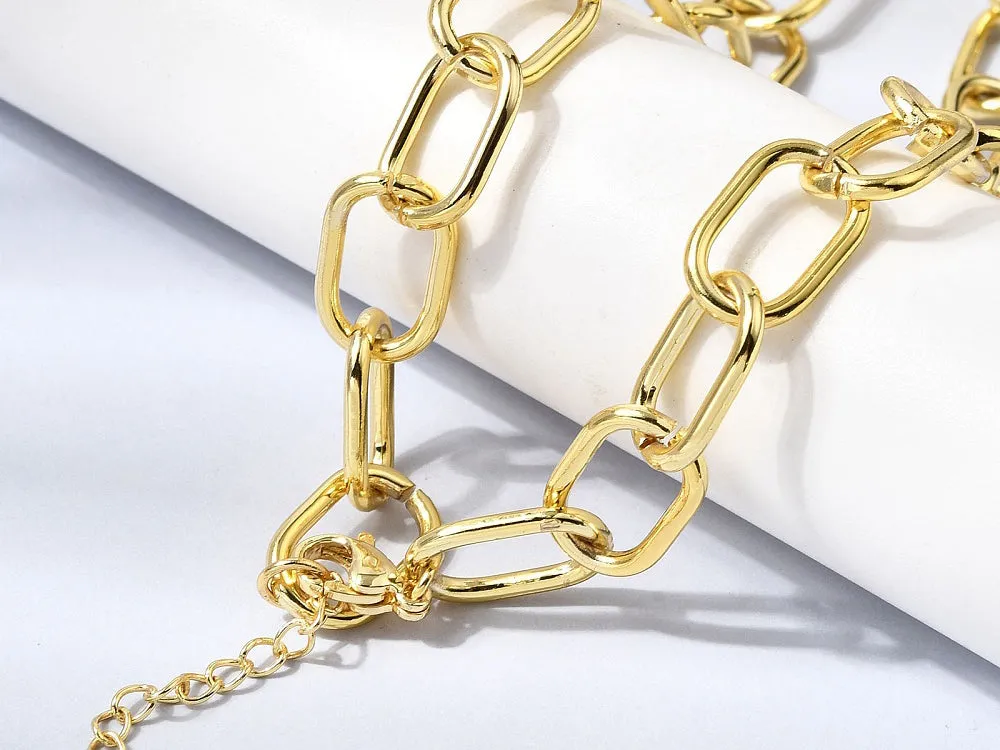 La Petite Epicerie Ketting 44 cm Kabelketting Goud Verguld