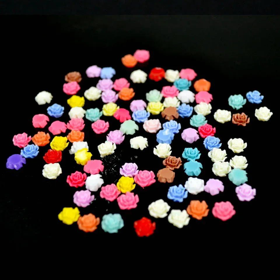Bijounique Roosjes decoratie 10 stuks mix 6 mm