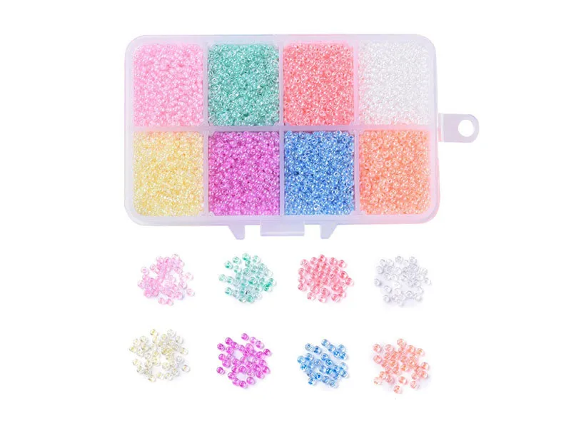 La Petite Epicerie kralendoos 8 kleuren transparant 4200 stuks