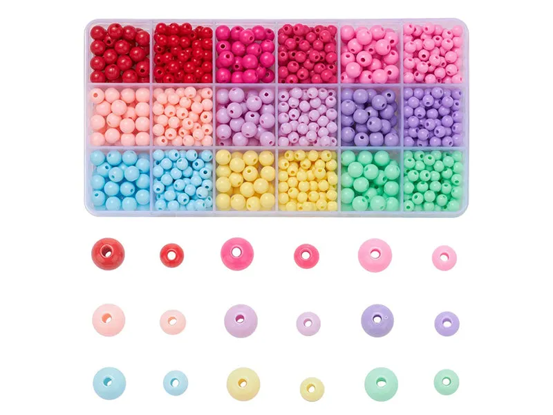 La Petite Epicerie acrylkralen rond opaak 9 kleuren 1000 stuks