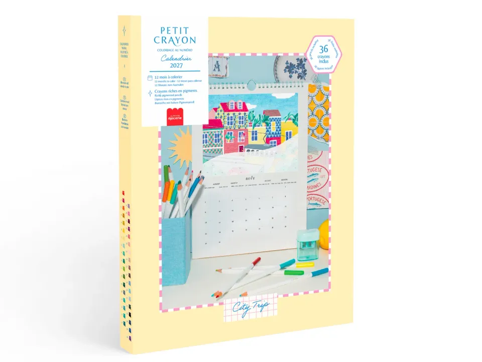 La Petite Epicerie Petit Crayon City Trip kleurkalender 2027 op nummer